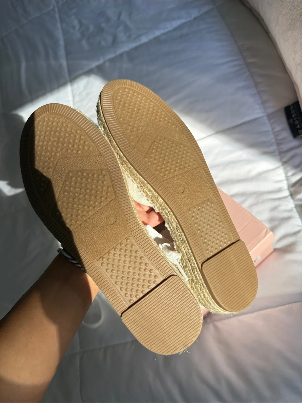 BRAND NEW CUSHIONAIRE Talisa Ivory Espadrille Wedge Sandals